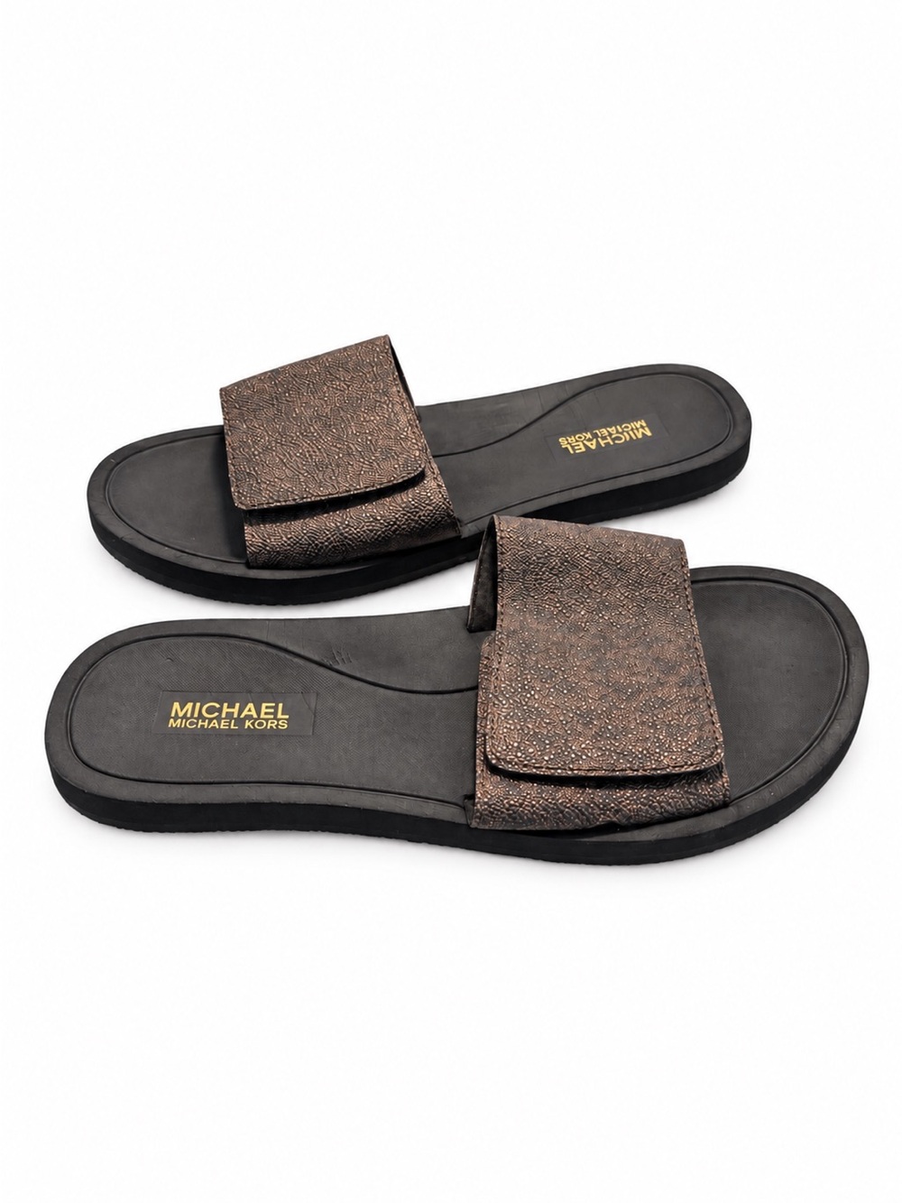 Michael Kors Women’s Metallic Bronze Slide Sandals